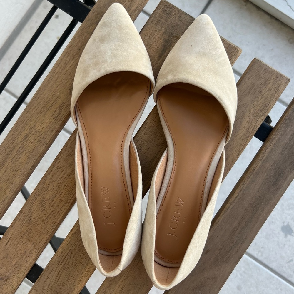 Excellent Used Condition J. Crew Zoe suede D’Orsay flats